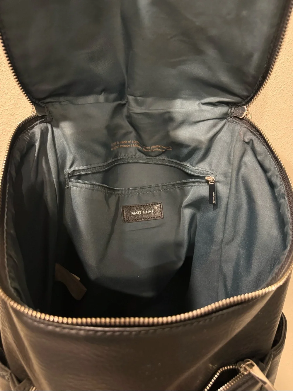 Matt & Nat Black Vegan Leather Backpack | Work Travel Everyday